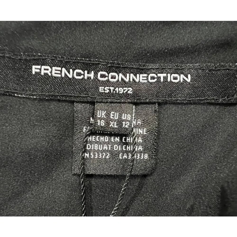 FRENCH CONNECTION WOMENS 12 WHISPER RUTH MINI DRESS BLACK COCKTAIL PARTY NEW - Picture 7 of 14